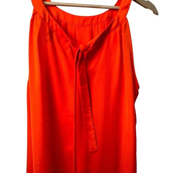 Worthington Orange Sleeveless Top with Tie Neck In Back - Picture 4 of 6
